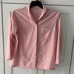 Uniqlo Pink and White Striped Shirt